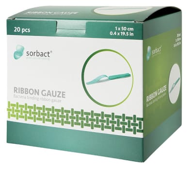 Sorbact, meche 100% bomuld, steril, 1 cm x 50 cm