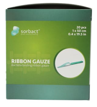 Sorbact, meche 100% bomuld, steril, 1 cm x 50 cm