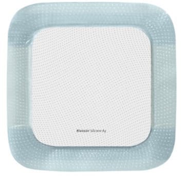 Biatain Silicone Ag, skumbandage m. klæb og sølv, steril, 15 cm x 15 cm