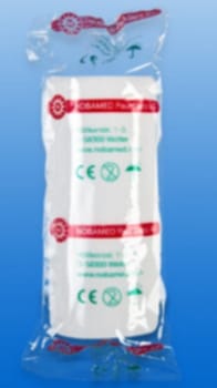 Nobalastik, middelstræksbind, hvid, enkeltvis pakket, 12 cm x 5 m