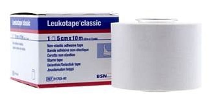 Leukotape Classic, sportstape, uelastisk, bomuld, 5 cm x 10 m