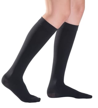 Sigvaris Essential Classical, knæstrømper, kl.2, m/tå, Sort, medium/lang