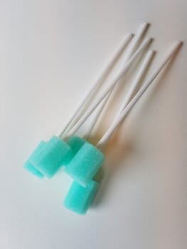 Mundplejepind, Plastpind, skumnylonsvamp, grøn, 15 cm