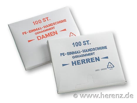 Plasthandske, præget, dame, PE, small