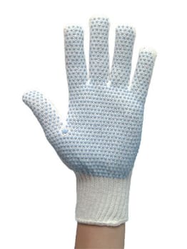 Strikhandske, med nylondupper, str 7