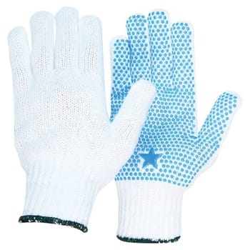 Strikhandske, med nylondupper, str 7