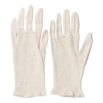 Bomuldshandske, universal herrestr., ubleget