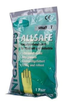 Clean-Comfort, latex rengøringshandske, gul, 7.5-8, medium