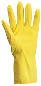 Clean-Comfort, latex rengøringshandske, gul, 7.5-8, medium