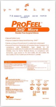 Profeel DHD Micro latex, OP handske, pudderfri, extra tynd, brun, steril, str. 8,5