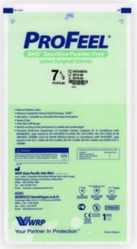 Profeel DHD Sensitive, latex OP handske, pudderfri, grøn, steril, str 7,5
