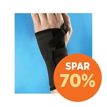 Aserve, håndledsbandage med skinne, højre, sort, 12-20cm, small/medium
