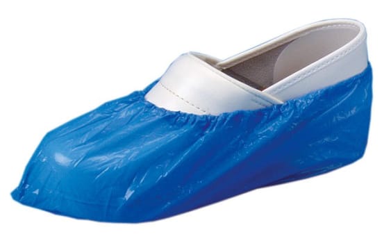 Skoovertræk, blå, polyethylen, 8g/stk. kraftig kvalitet 60MY, 15 cm x 42 cm