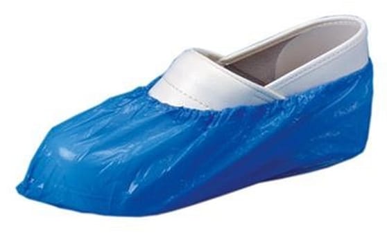 Skoovertræk, Blå, CPE, kraftig, 50 my, 15 cm x 41 cm