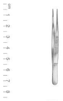 Nopa, pincet, anatomisk, lige, 11,5 cm