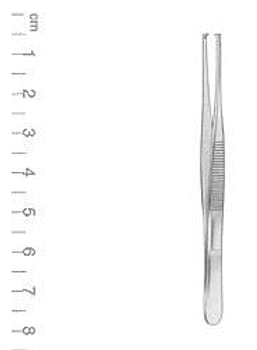 Nopa, pincet, kirurgisk, slank, 1x2 tænder, 30 cm