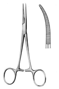 Nopa, arterieklemme, Crile, buet, 14 cm