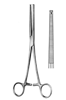 Nopa, arterieklemme, Kocher, lige, 1x2 tænder, 16 cm