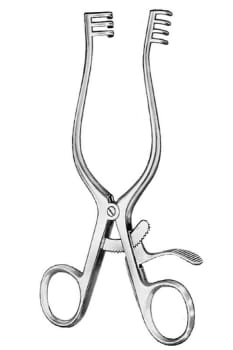 Nopa, sårhage, Weitlaner, skarp, 2x3 tænder, 10 cm