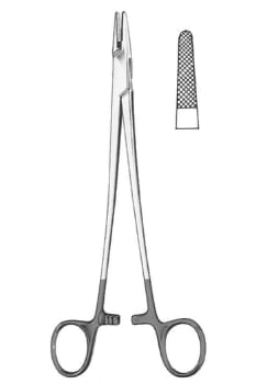 Nopa, nåleholder, Mayo-Hegar, med hårdtmetalkæber, 16 cm