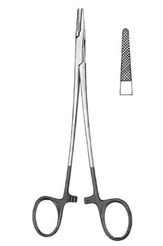 Nopa, nåleholder, Crile-Wood, lige, med hårdtmetalkæber, 18 cm