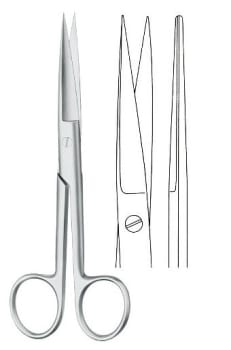 Instrument, kirurgisk saks, lige, spids/spids, 11 cm