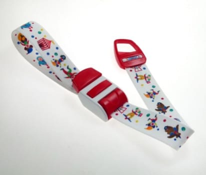 Kimetec, staserem, énhåndsbetjent, hvid, m. Cirkusmotiver, 23 mm x 450 mm