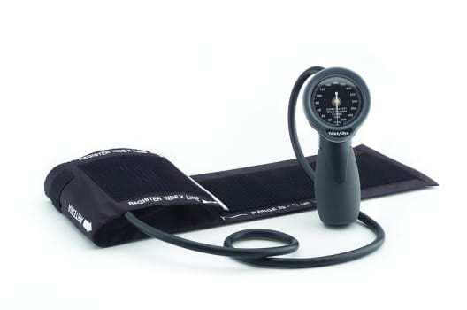 Welch Allyn DuraShock, blodtryksmåler Gold med trykknap og velcromanchet