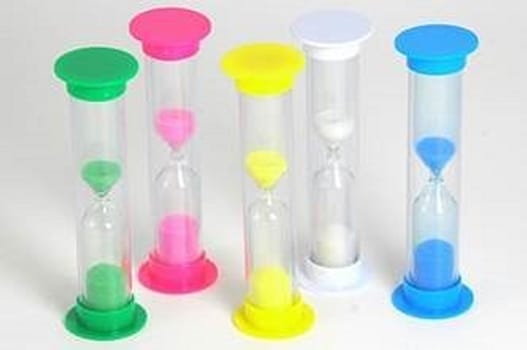Legetøj, timeglas til 2 minutters tandbørstning