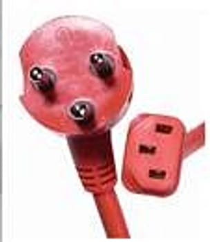 Tilbehør, rød hospitalsledning 1 rundt, 1 fladt og 1 jordben, 4,5 m