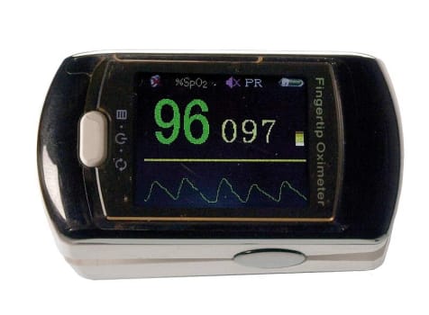 Pulsoximeter, Fingertip CMS50E, m/ alarm funktion & genopl.bat.