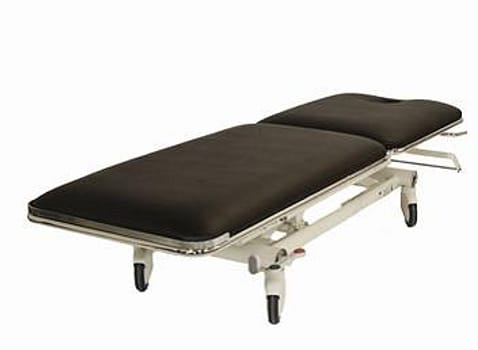 Rehab Care undersøgelsesleje, 2-delt, creme skai, næsehul, el.højde, 200 cm x 70 cm x 47-101 cm