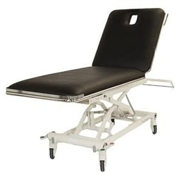 Rehab Care undersøgelsesleje, 2-delt, creme skai, næsehul, el.højde, 200 cm x 70 cm x 47-101 cm