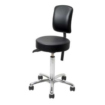 Standard Vela Samba520 Medical, taburet m ryg i sort skai m sorte hjul & højdereg., 44-64 cm