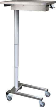 Assistancebord, rustfrit med elektrisk hæve-sænk Ø75mm hjul, m. br, 50 cm x 70 cm