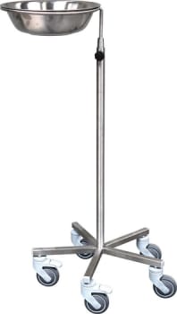 Operationsudstyr, enkelt fadstativ Ø 280mm, Ø 75mm hjul, 2 m. bremse