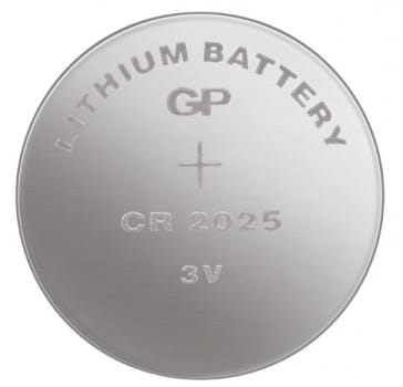 GP, knapcellebatteri, lithium 3V, CR2025