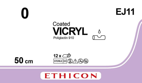 Ethicon Vicryl, sutur, violet, steril, 0