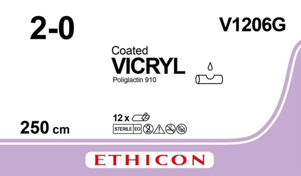 Ethicon Vicryl, ligatur, violet, 250 cm steril, 2-0