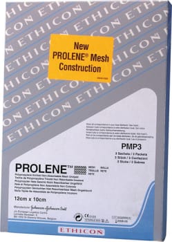 Ethicon Prolene Net, mesh, ufarvet, steril, 10 cm x 12 cm