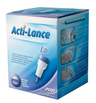 Acti-Lance, engangsfingerprikker, lilla, 1,5 mm, steril, 28G