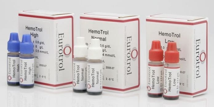 HemoCue, HemoTrol kontrol, t/Hb, normal, 11.8-12.2g/dl