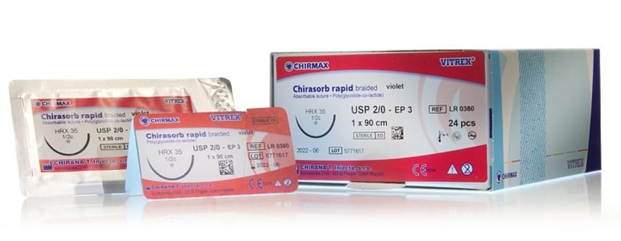 Vitrex Chirasorb rapid, sutur, violet, 75 cm, HR 35, steril, 2-0