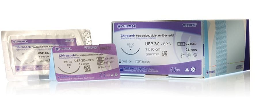 Vitrex Chirasorb plus, sutur, violet, 75 cm, HR 35, steril, 0