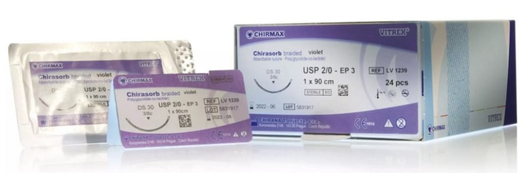 Vitrex Chirasorb, sutur, violet, 45 cm, DS 12, steril, 4-0