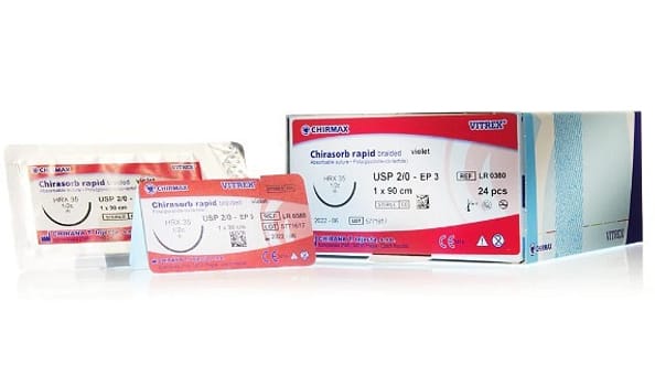 Vitrex Chirasorb rapid, sutur, ufarvet, 45 cm, HR 13, steril, 4-0