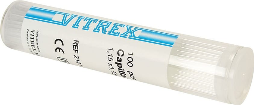 Vitrex, hårrør, d1,15mm, D1,55mm, 100 mm