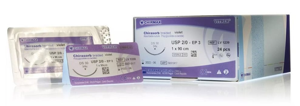 Vitrex Chirasorb, sutur, violet, 75 cm, HR 18, steril, 3-0