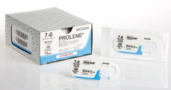 Ethicon Prolene, Sutur, ufarvet, 75 cm, P-3 MP nål, steril, 5-0