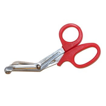 Universalsaks, med vinge, plasthåndtag, autoklaverbar, rød, 18 cm